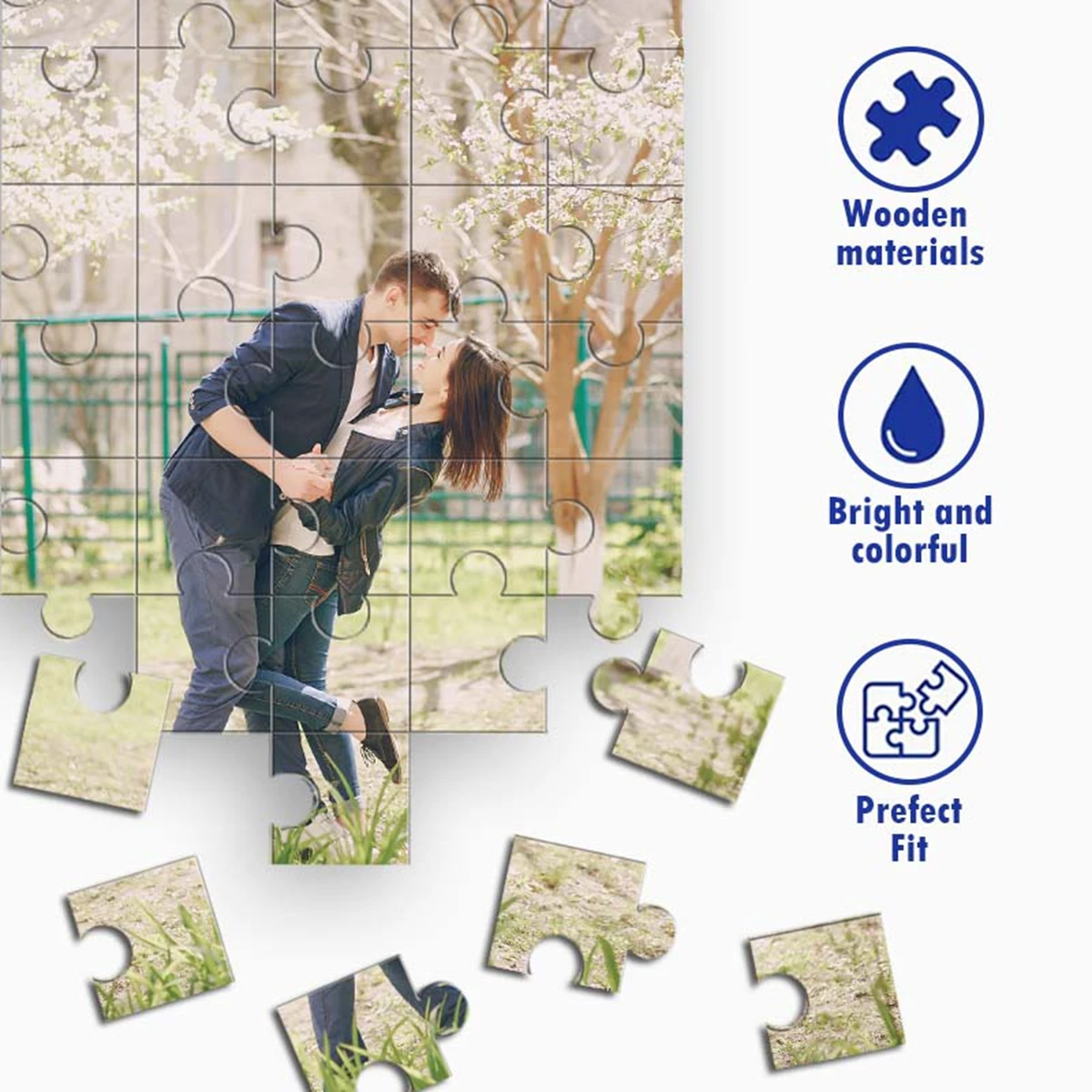 35/300/500/1084 elementów Personalizowane Puzzle ze Zdjęciem na Zamówienie, Puzzle ze Zdjęciem Rodzinnym, Puzzle dla Par, dla Rodziny, na Boże Narodzenie