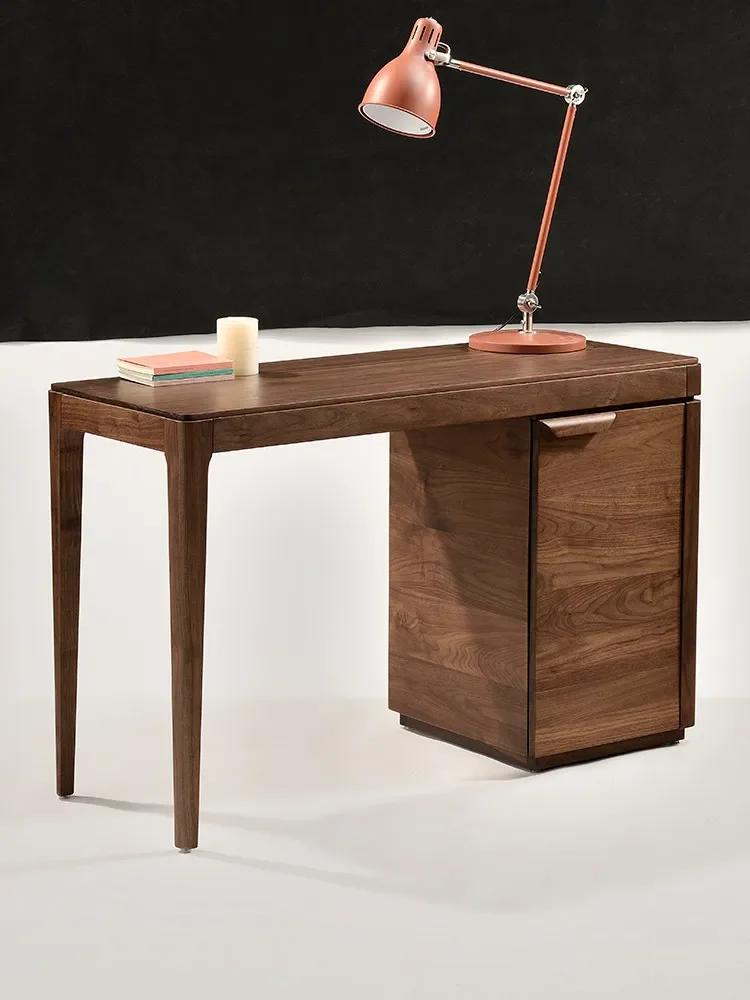 

North American black walnut desk small apartment with drawers Italian study furniture writing table bedroom solid wood