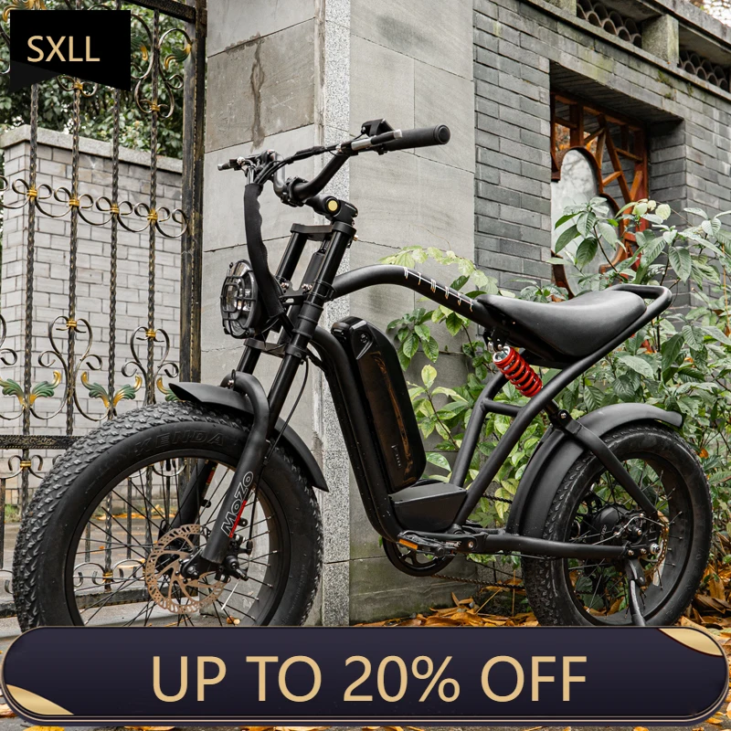 

SXLL Factory direct sales electric bicycle 20 inch fat tire snow ebike electric full suspension mountain bike electric bicycle