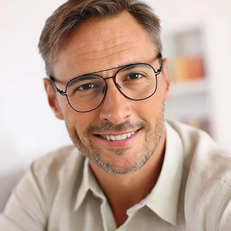 Germany Brand Design Big Frame Prescription Eyeglasses Men Women Pilot Oval Glasses Colour Myopia Spectacles Double-beam Eyewear