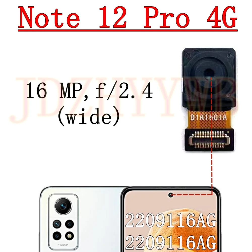 Rear Front Camera For Xiaomi Redmi Note 12 Pro 4G Frontal Selfie Facing Main Wide Back Camera Module Flex Cable Replacement