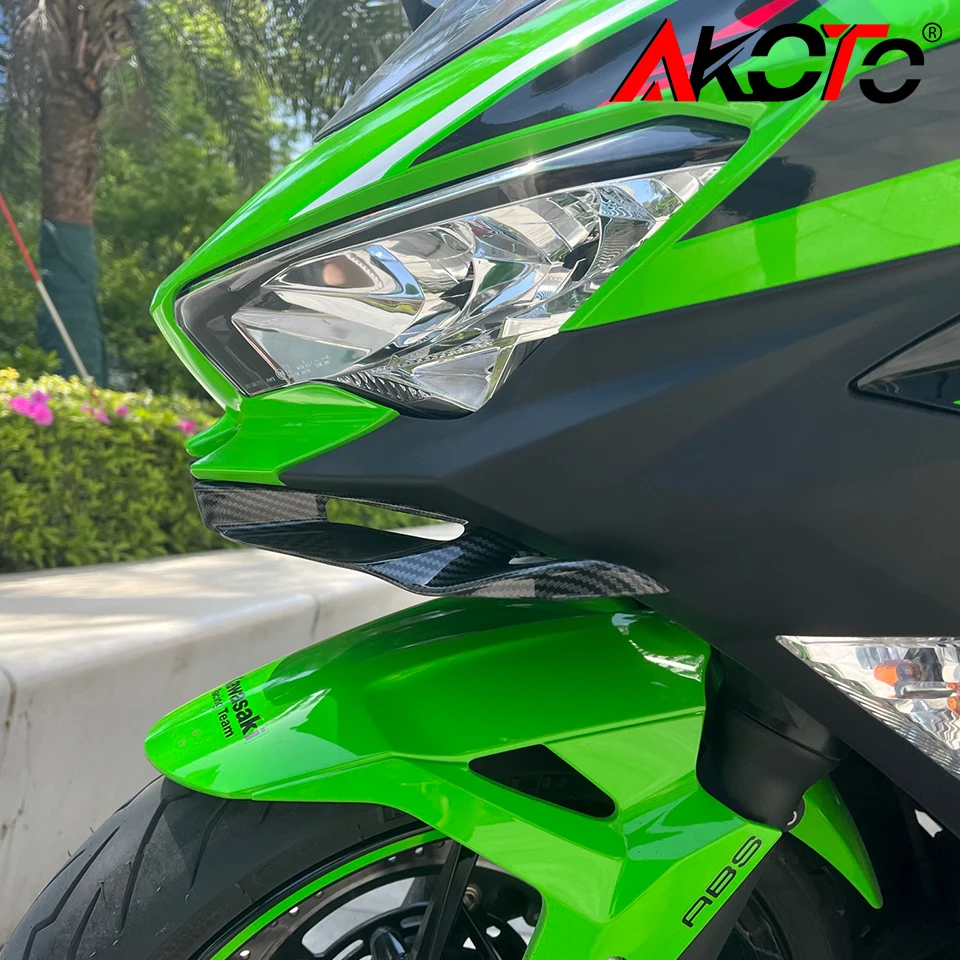 Motorcycle Front Aerodynamic Winglets Windshield Fairing Aerodynamic Wing For Kawasaki NINJA 250 400 NINJA400 NINJA250