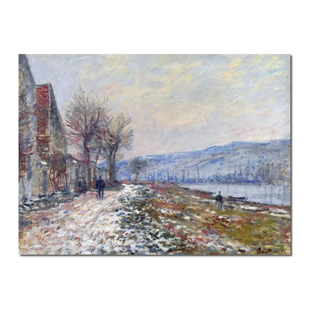 

The Siene at Lavacourt, Effect of Snow by Claude Monet Reproduction oil painting Canvas art Handmade High quality