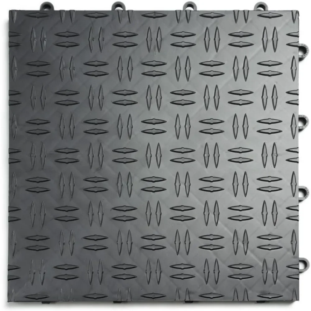 

Garage Flooring Tile Diamond, Durable Copolymer Interlocking Modular Non-Slip Garage Flooring Tile (48 Pack), Graphite