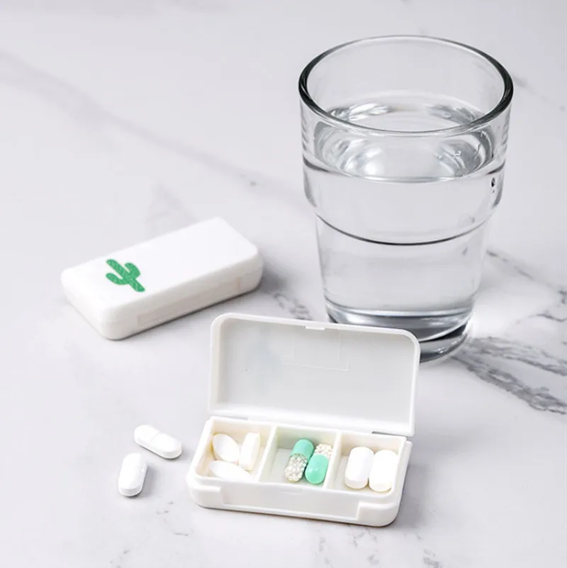 3 Grids Mini Portable Medicine Storage Box Travel Pill Box Small Drugs Capsule Packaging Box Household Small Organizer Container