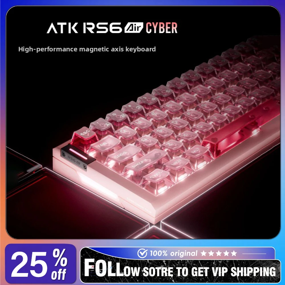 ATK RS6 Air Cyber Magnetic Switch Gaming Keyboard Professional Ergonomic Single Mode Design Mechanical PC E-sports Gifts