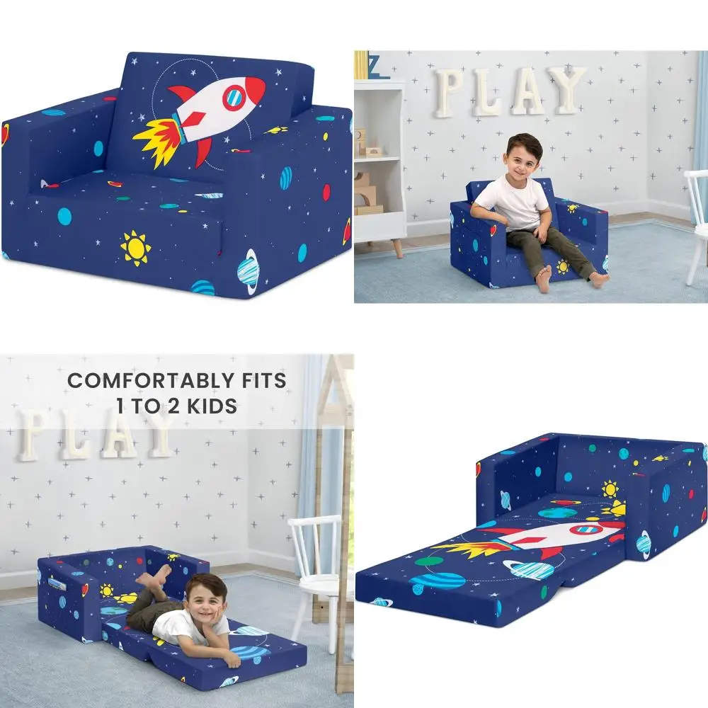 

Space-Themed Child Sofa with Removable Cover, Stain-Resistant, 24x17x15 Inches