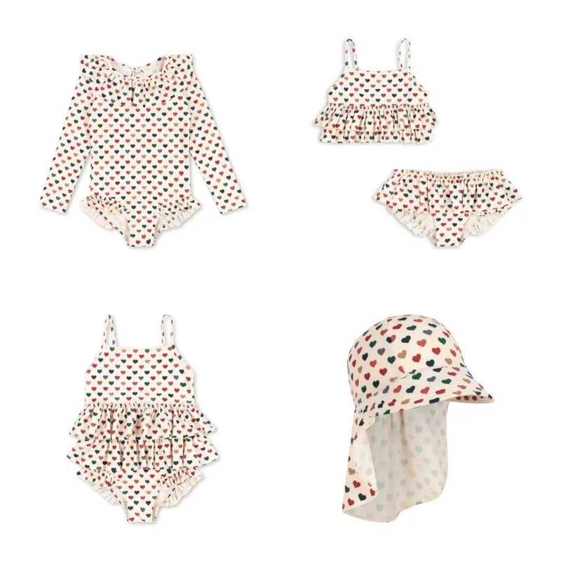 

Детские купальники, купальники для девочек, красочный купальник Love для девочек, детские солнцезащитные купальники для отпуска, бикини для подростков, бикини