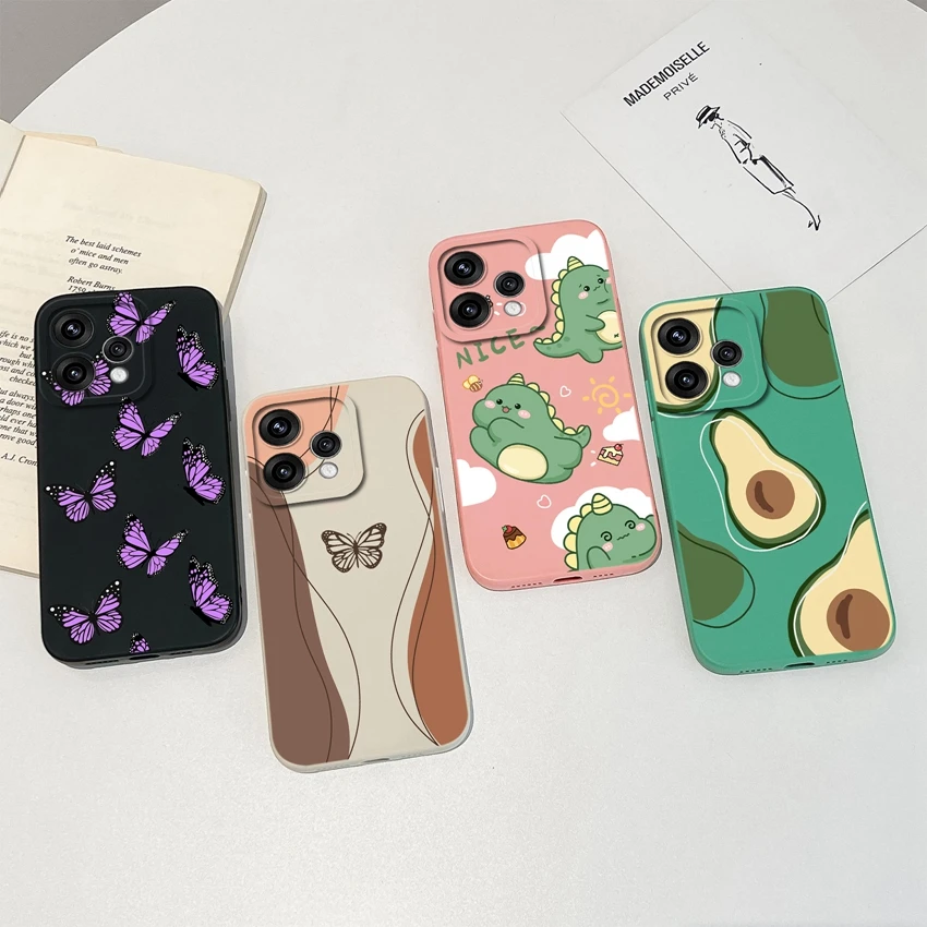 For Oppo Reno 15 15F 15Pro 15Promini Phone Case Cute Dinosaur Butterfly Pattern Fashion Shell Soft Silicone Lens Protector Cover