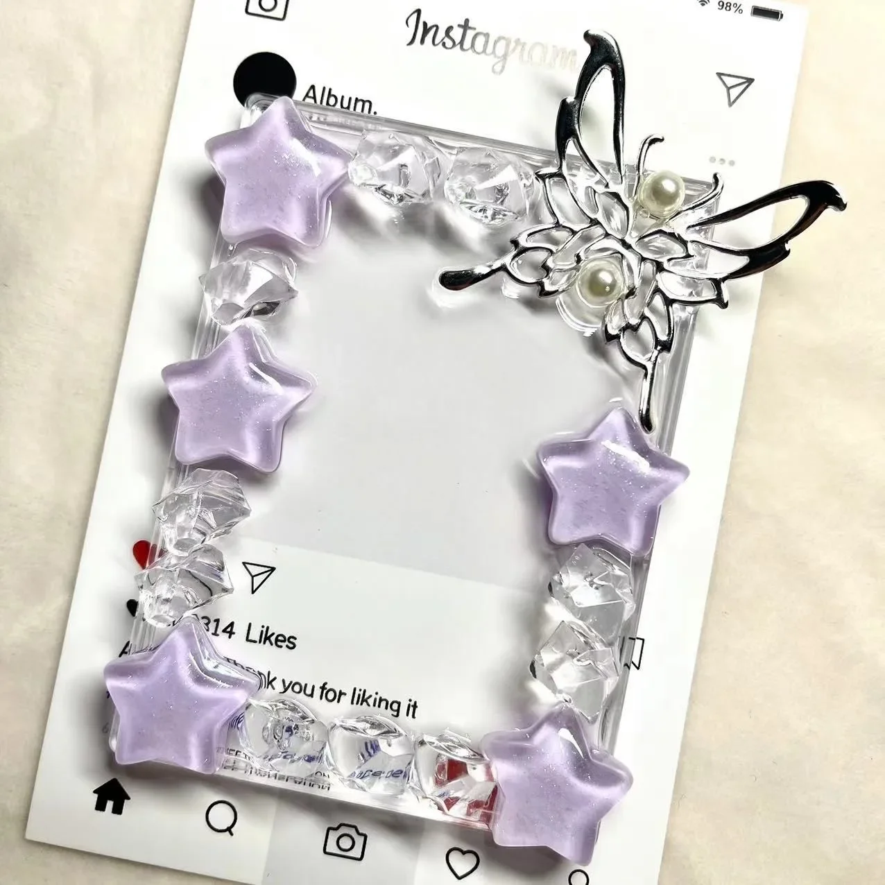 

Карточный кирпич готовый продукт синяя оболочка звезда insUV капельная смола прозрачное милое универсальное трехмерное сердце