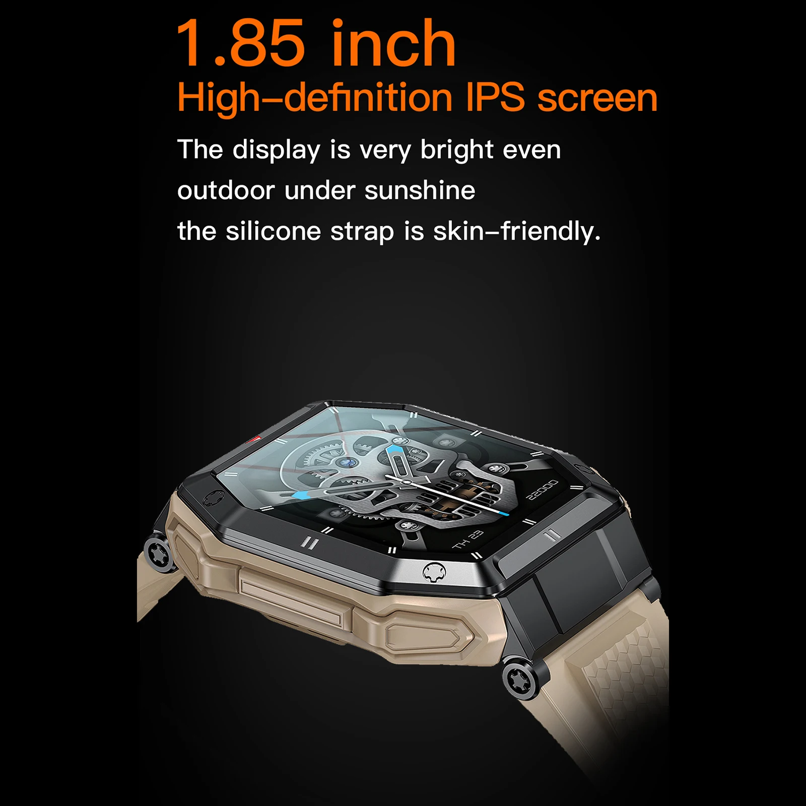 LEMFO K55 Smart Watch Men 1.85 Inch IPS HD Screen Bluetooth Calling Outdoor Military Sports Watches Fitness Tracker Smartwatch