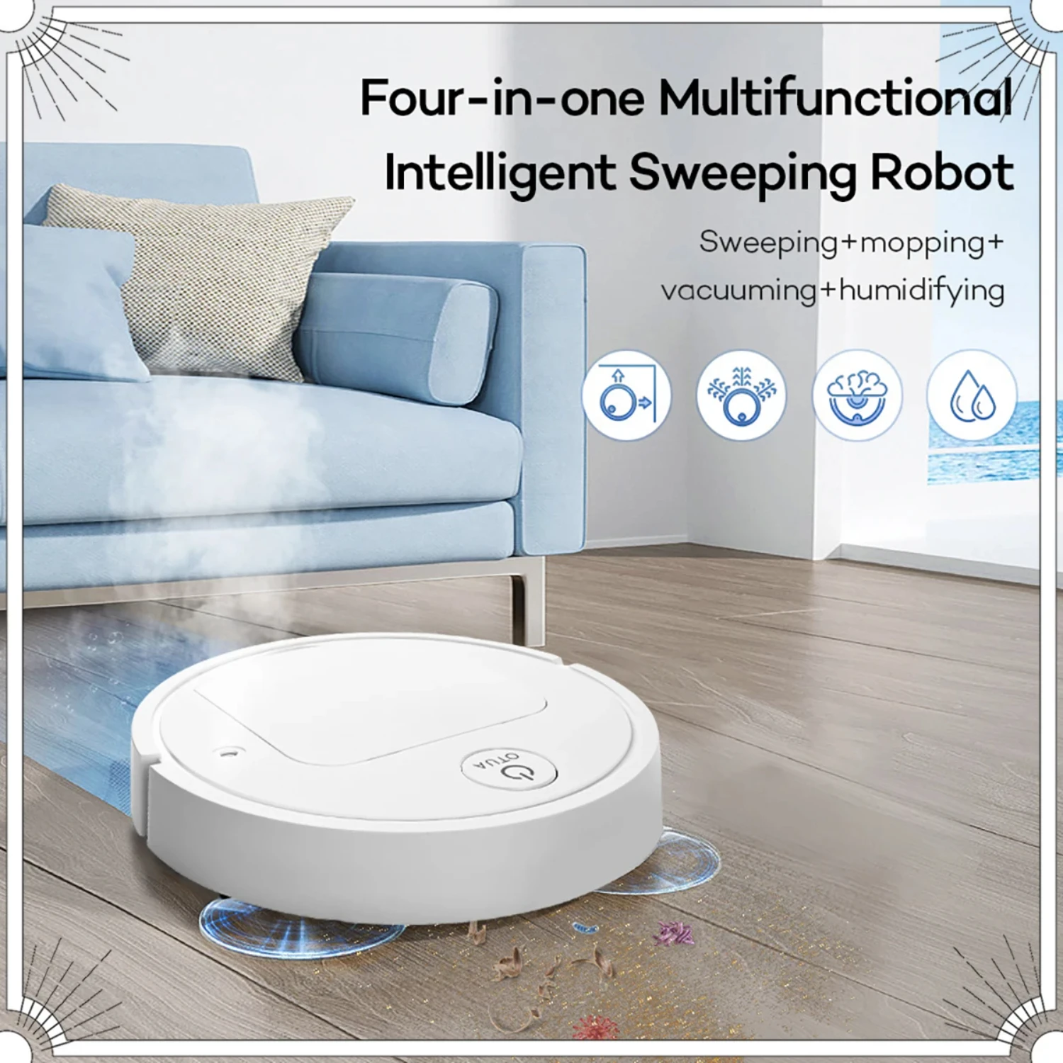 

New Efficient Rechargeable 5-in-1 Robot Vacuum Cleaner with Automatic Floor Mop, USB Charging, Cleaning, and Sweeping Machine fo