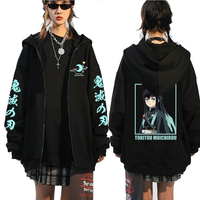 Anime Demon Slayer Mens Zipper Hoodies sweatshirt Casual Muichiro Tokito Hoodie Fashion Pullover zipper jacket coats