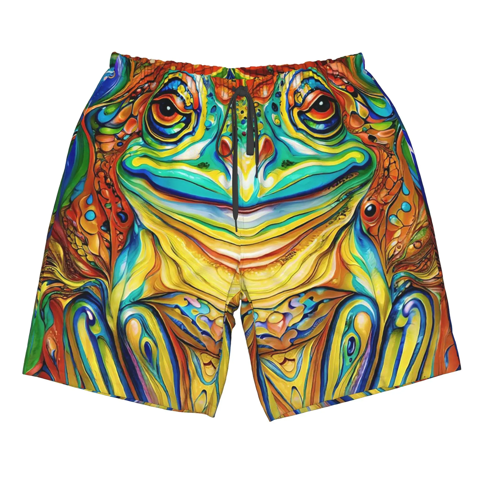 Froggy Animal Spirit Trippy Psychedelic Frog Trunks Beach Board Shorts Casual Quick Dry Swim Summer Men Pants