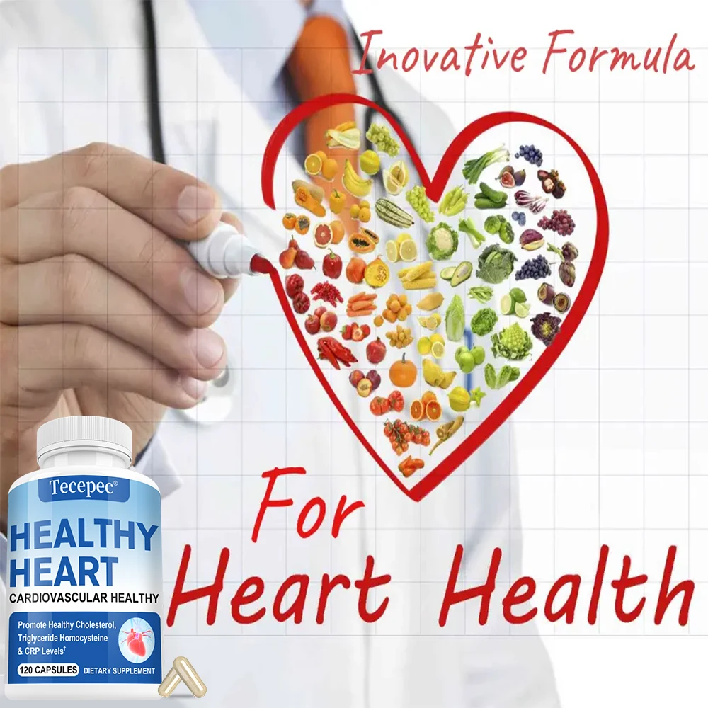 Heart Supplement, Helps Maintain Healthy Cholesterol and Triglycerides, for Men and Women, 120 Dietary Capsules