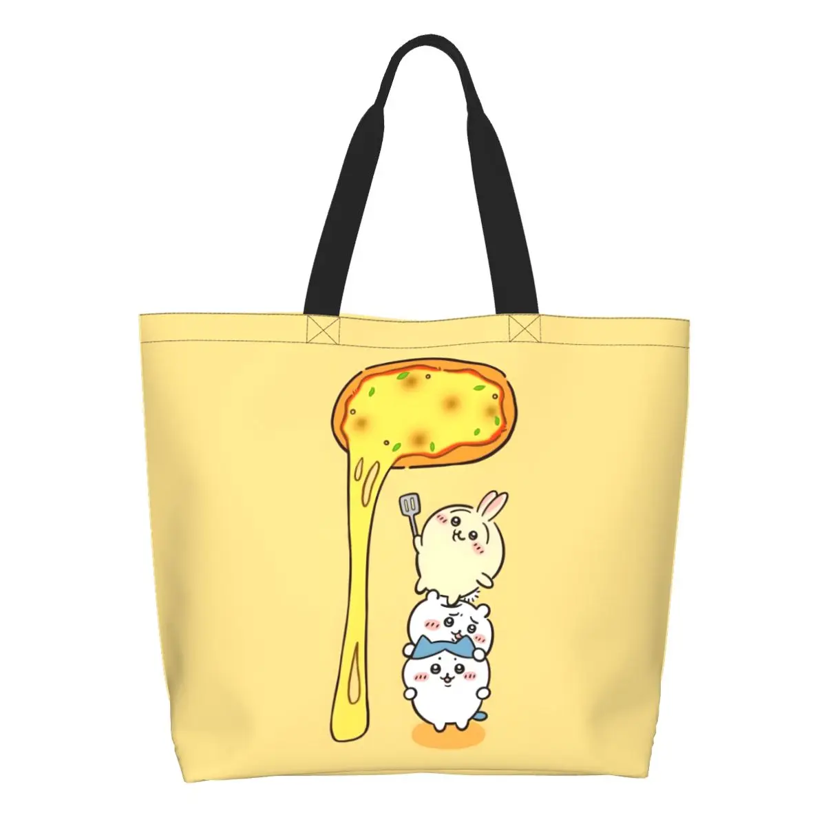

Custom Chiikawa Canvas Shopping Bags Women Portable Big Capacity Groceries Cute Animal Shopper Tote Bags