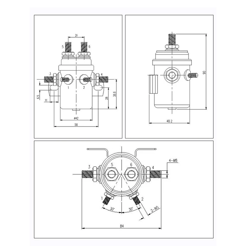 MAKE-300A 12 В автомобильное электрическое реле лебедки электромагнитный переключатель двигателя сильноточное реле 4255-6P реле лебедки