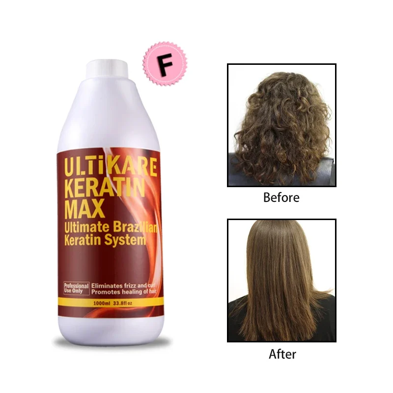 1000ml Ultikare Brazilian Keratin Free Formalin Hair Straighten Cream Repair Damaged Hair Product