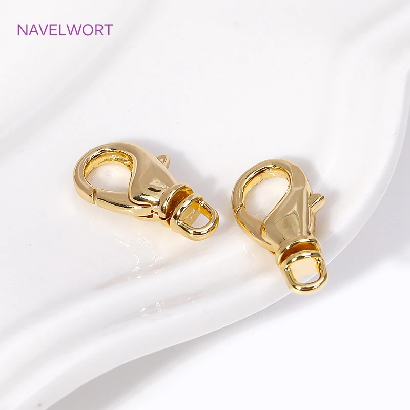 18K Gold Plated Lobster Clasps Fasteners End Beads Connector Clasps，Clasps For Jewelry Making DIY Bracelet Making Accessories