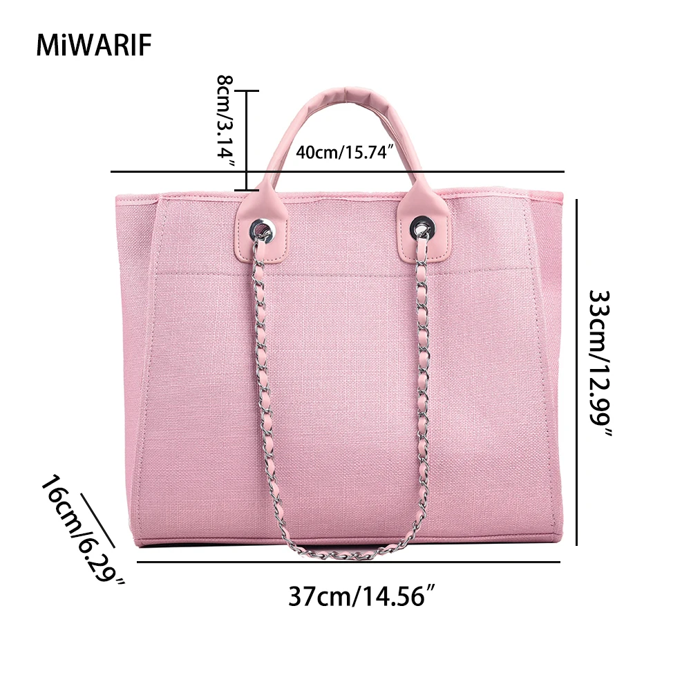 Chain Canvas Shoulder Bag For Women Tote Designer Casual Female Bags Messenger Leisure Handbags 2023 Trend Handbag