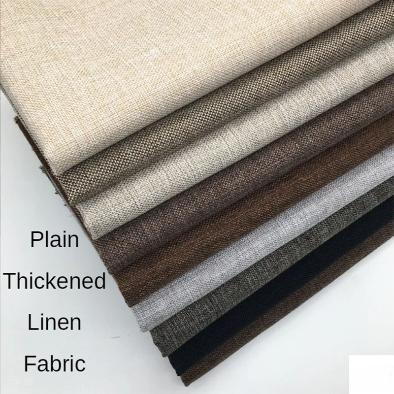 Linen Fabric By The Meter for Upholstered  Sofa Covers Furniture Sewing High-grade Thickened Plain Cotton Flax Coated Diy Cloth