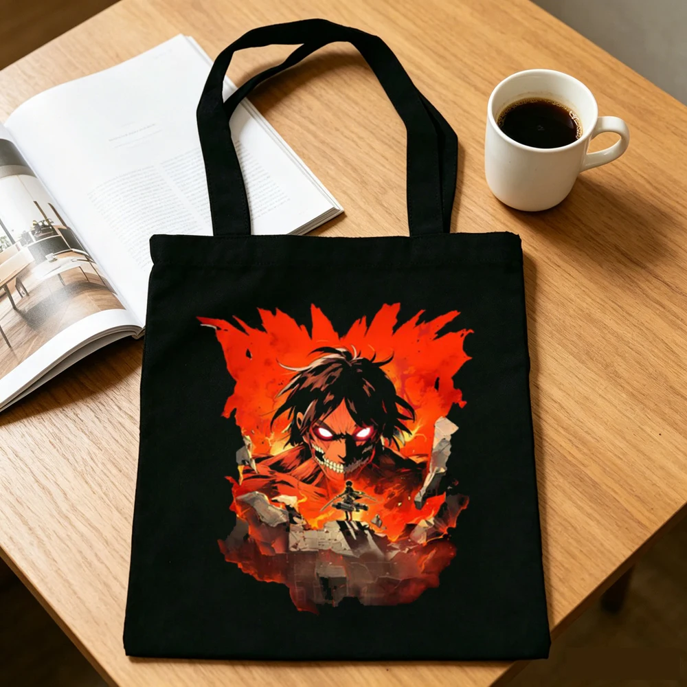 Attack on Titan Tragetasche, personalisierbare Einkaufstasche, wiederverwendbare Einkaufstasche für Damen – Detail 14