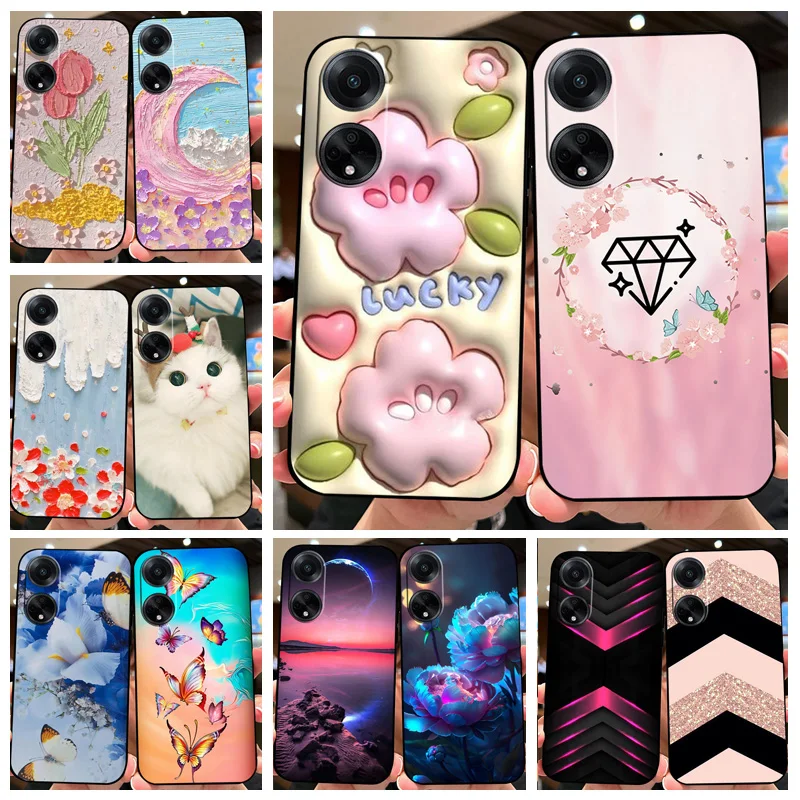 For OPPO A38 A78 4G Case Fashion Back Cover Soft Silicone Funda For OPPO A78 A98 5G Phone Cases CPH2495 CPH2565 Shockproof Capa