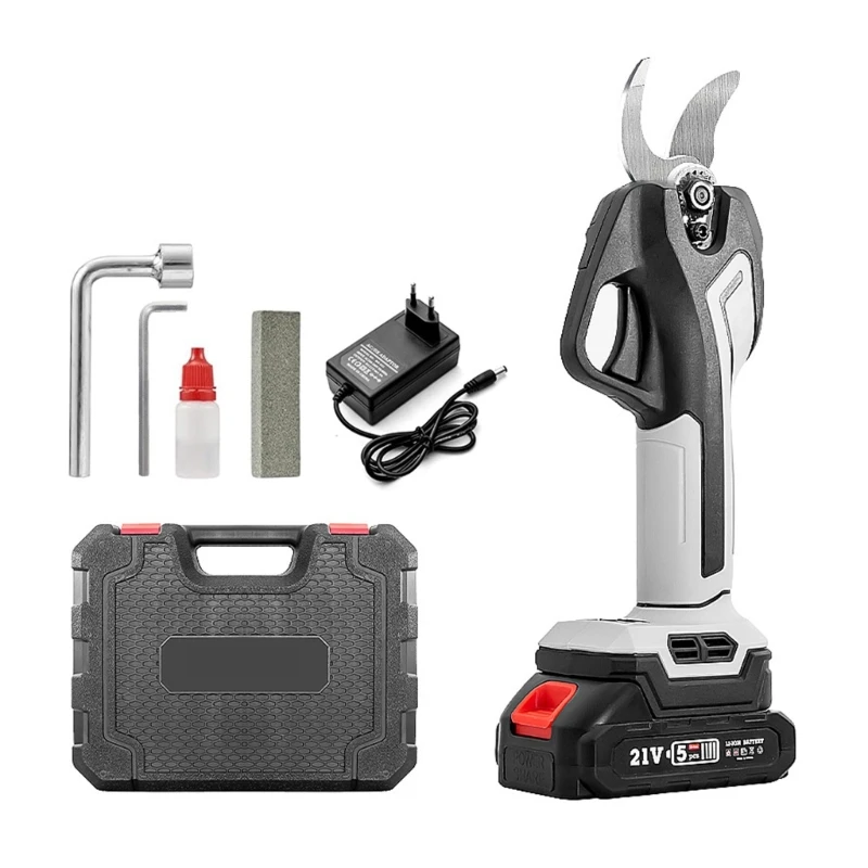 

Professional Electric Pruning Scissors Garden Shears Tool 21V Battery Powered With Antijam Safety System And Carry Case