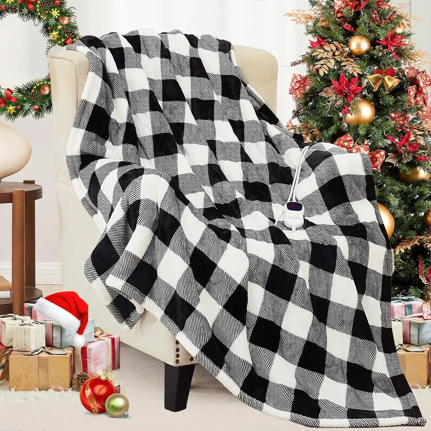 

50"x60" Ultra Soft Flannel Electric Heated Throw with 10 Heat Levels, Auto Shut-Off & ETL Safety