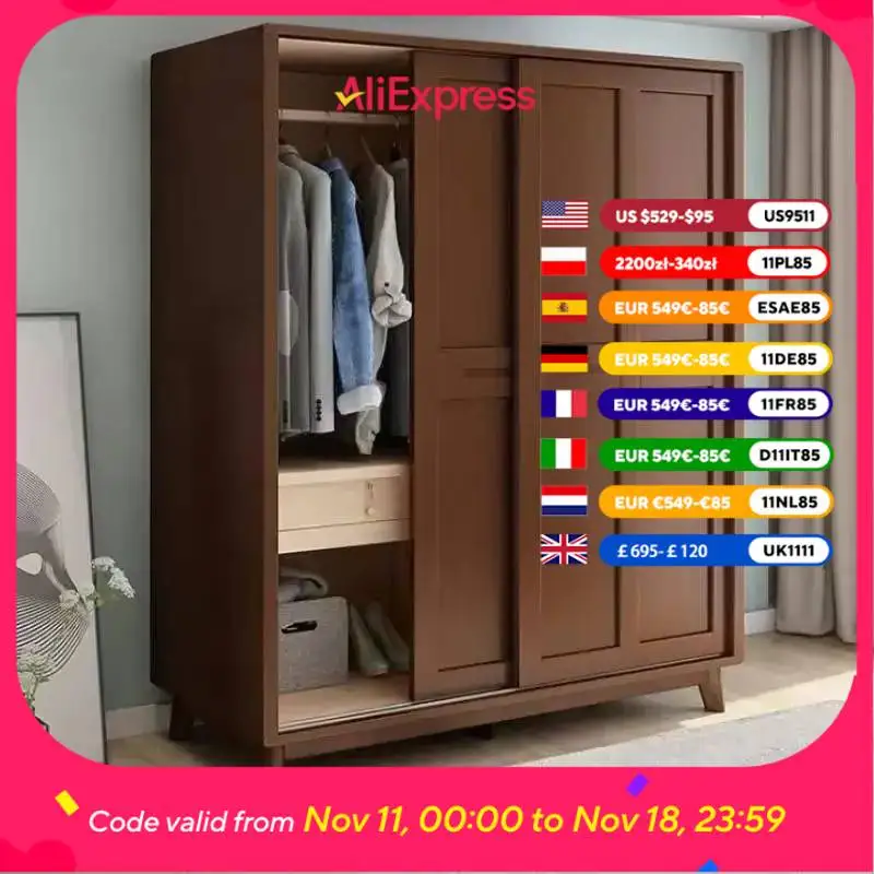 

Hanging Clothes Wooden Wardrobes Sliding Doors Adult Organizer Storage Closet Space Saving Lounges Armarios De Ropa Furniture