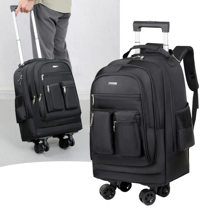 Business Pull up Backpack for Foreign Trade, Large Capacity Multi Functional Double Backpack, Student Backpack, Lightweight