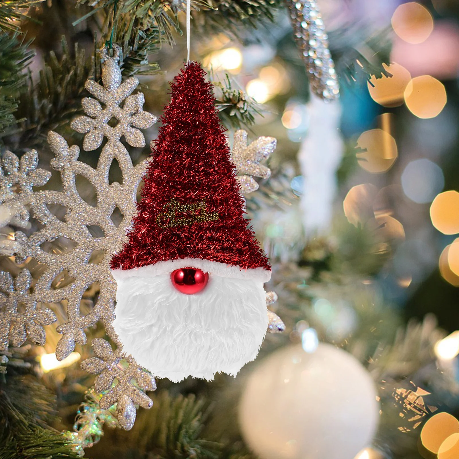 

4Pcs Santa Tree Decorations Christmas Ornaments Set Decorative Baubles Holiday Store Window Display Seasonal Santa Ornament Set