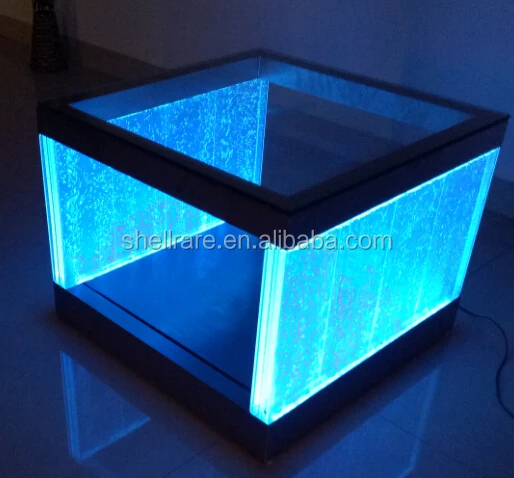 RGB colorful  acrylic bubble table LED bar table night club decoration water feature coffee