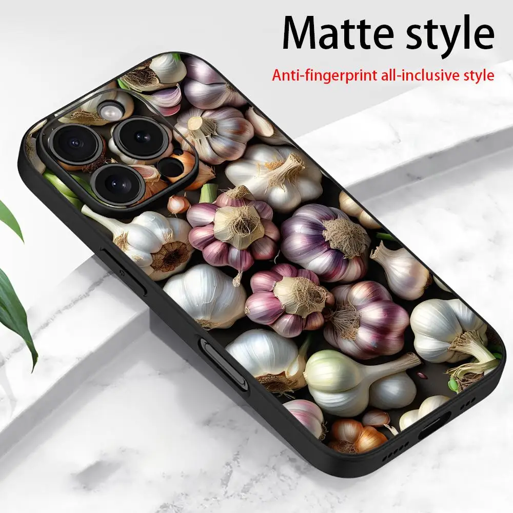 

Garlic seed phone case suitable for iPhone 16 15 14 13 12 11 Pro/Max/Plus all inclusive frosted soft case