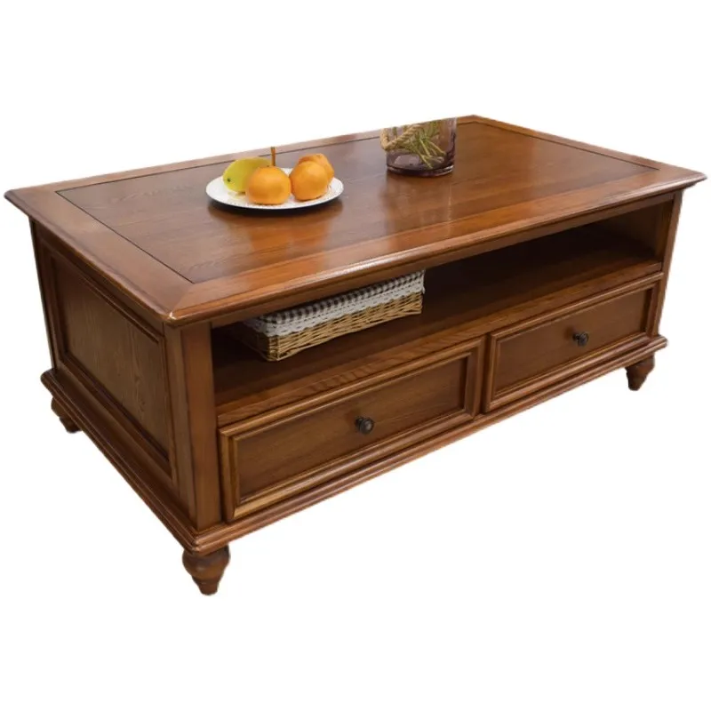 

American style all-solid wood coffee table living room household small apartment coffee table ash wood furniture