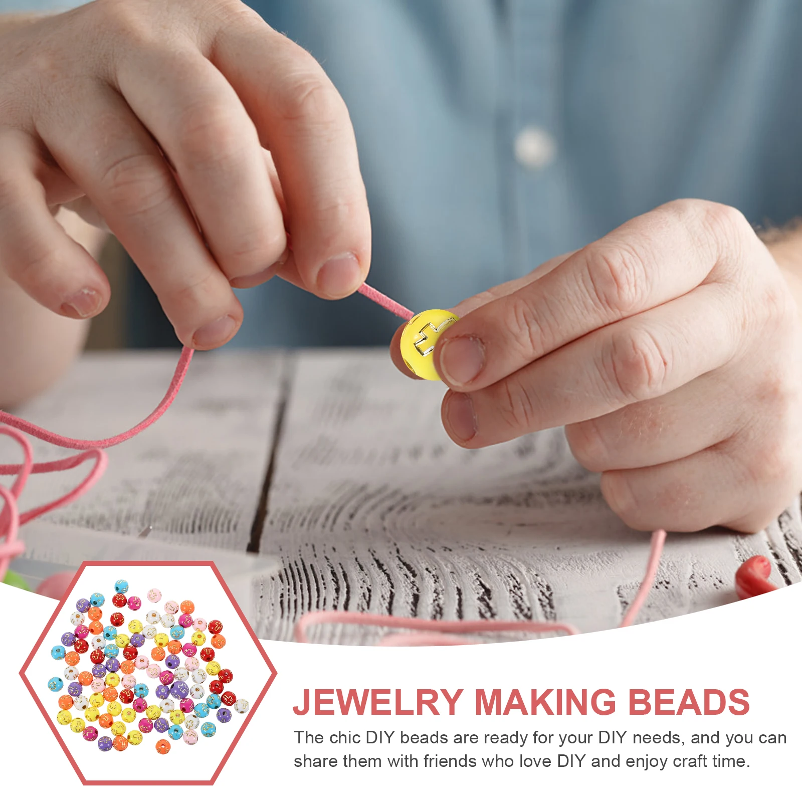 

500pcs Acrylic for Bracelet Necklace Making DIY Craft Decoration Spacer Beads Round Craft Beads Cross Pattern Earring Hair Rope