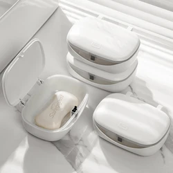 Portable Travel Bathroom Soap Box with Lid Household Water Draining Soap Dish Large Size Pop-up Open Soap Holder Container