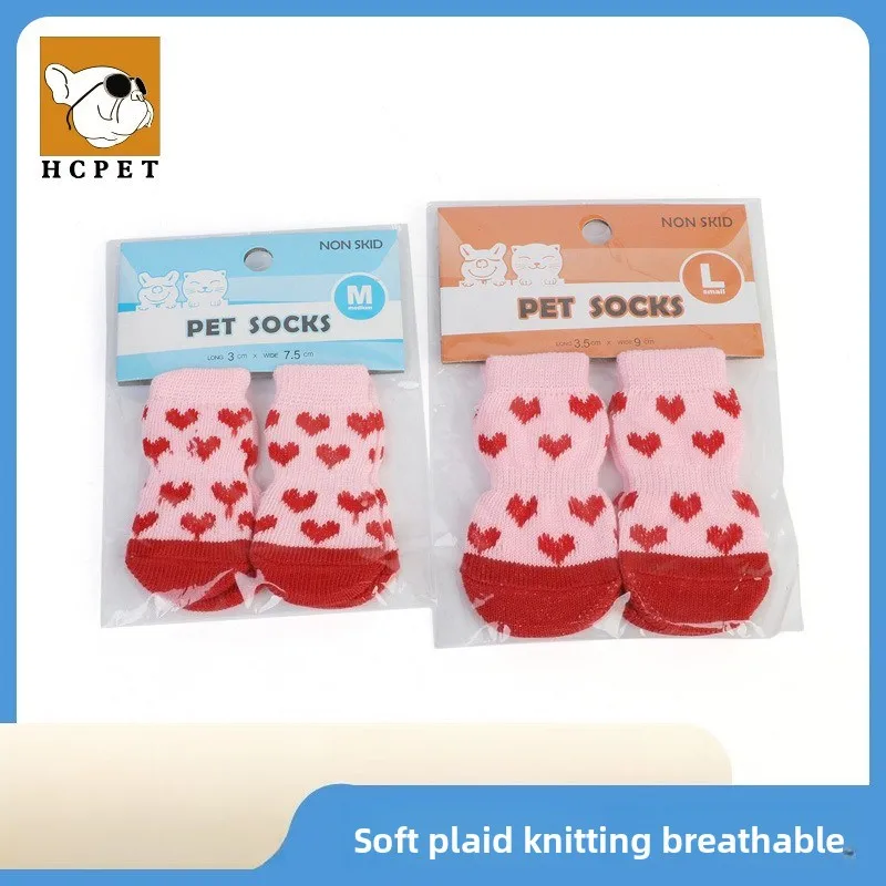 Calcetines bonitos para perros y mascotas con estampado, zapatos antideslizantes para gatos y cachorros, productos protectores de patas para razas pequeñas, perros Spitz York, Chihuahua, 4 Uds.