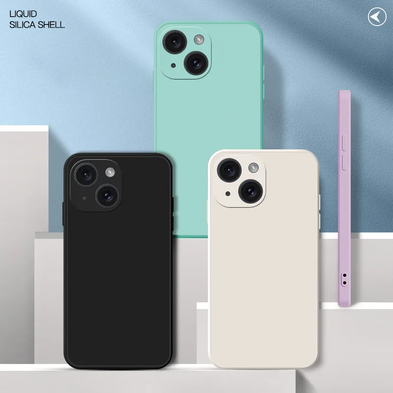 Luxus Matte Fall Für iPhone 13 14 15 16 11 12 Pro X XR Xs Max 7 8 Plus SE 2020 13 mini Stoßfest Flüssige Silikon Abdeckung Fundas