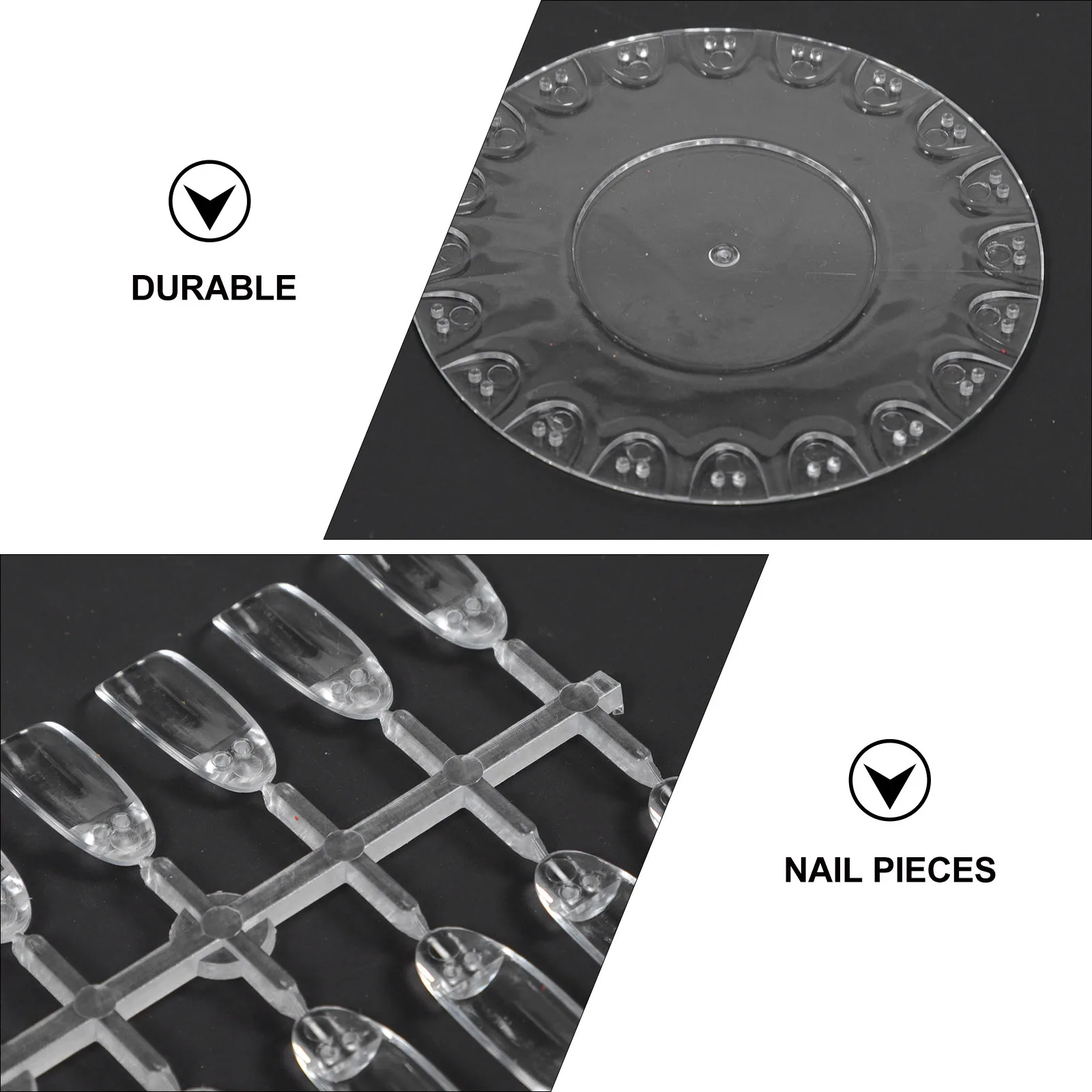 

5Sets Nail Art Color Plate Smooth Transparent Fake Fingernail Tip for Nail Polish Testing Detachable Color Show Plate Salon Use