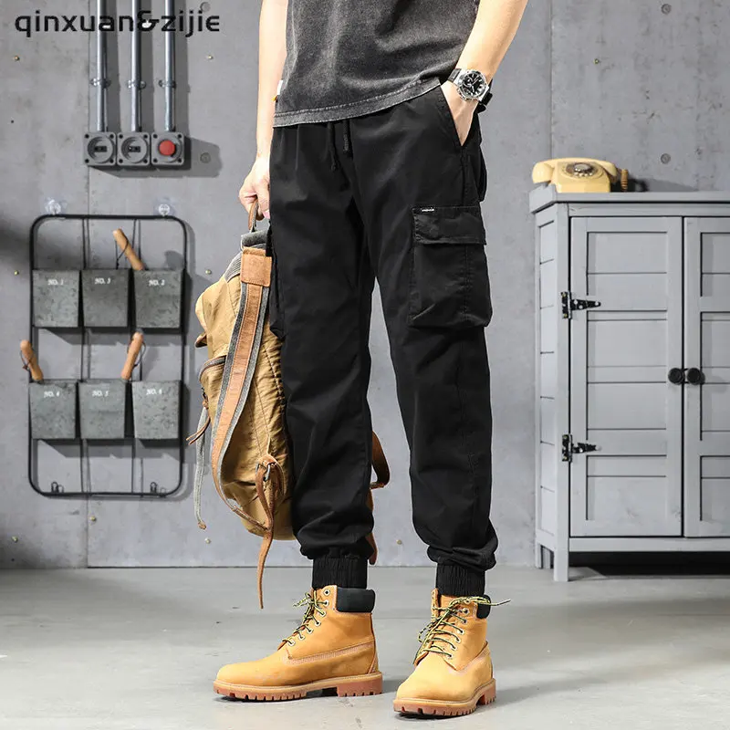 2022 New Multi-Pockets Winter Cargo Pants Men Fleece Liner Thick Warm Slim Fit Joggers Streetwear Casual Cotton Thermal Trousers