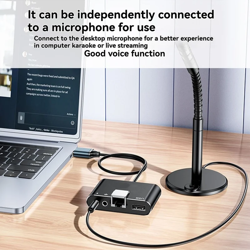 USB 4-in-1 Multi-Function Expander USB Ethernet Adapter USB Network Card to USB RJ45 Lan USB to 3.5