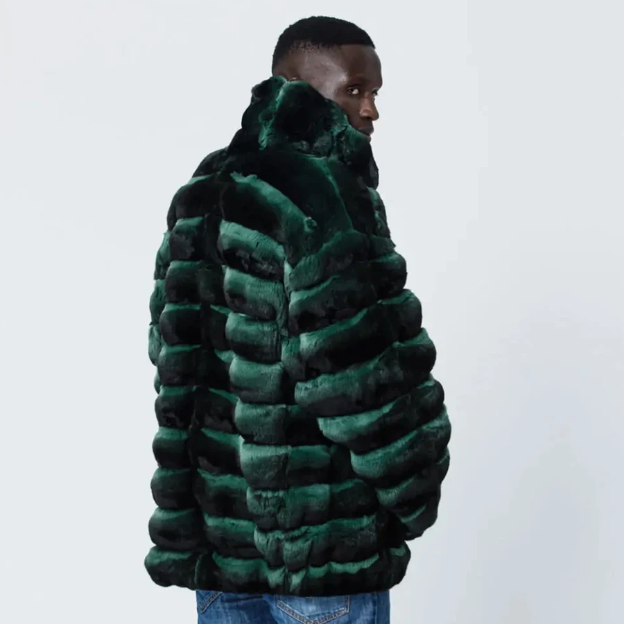 Real Rabbit Fur Men Coats Rex Rabbit Pelt Jacket Full Skin Zippered Jacket Luxury Winter Men's Coat Fashion Clothes