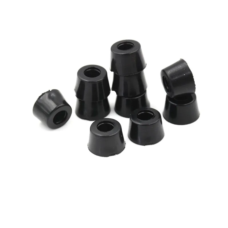 17 x 10mm Round Cabinet Black Rubber Instrument Case Feet Foot Circular 10Pcs