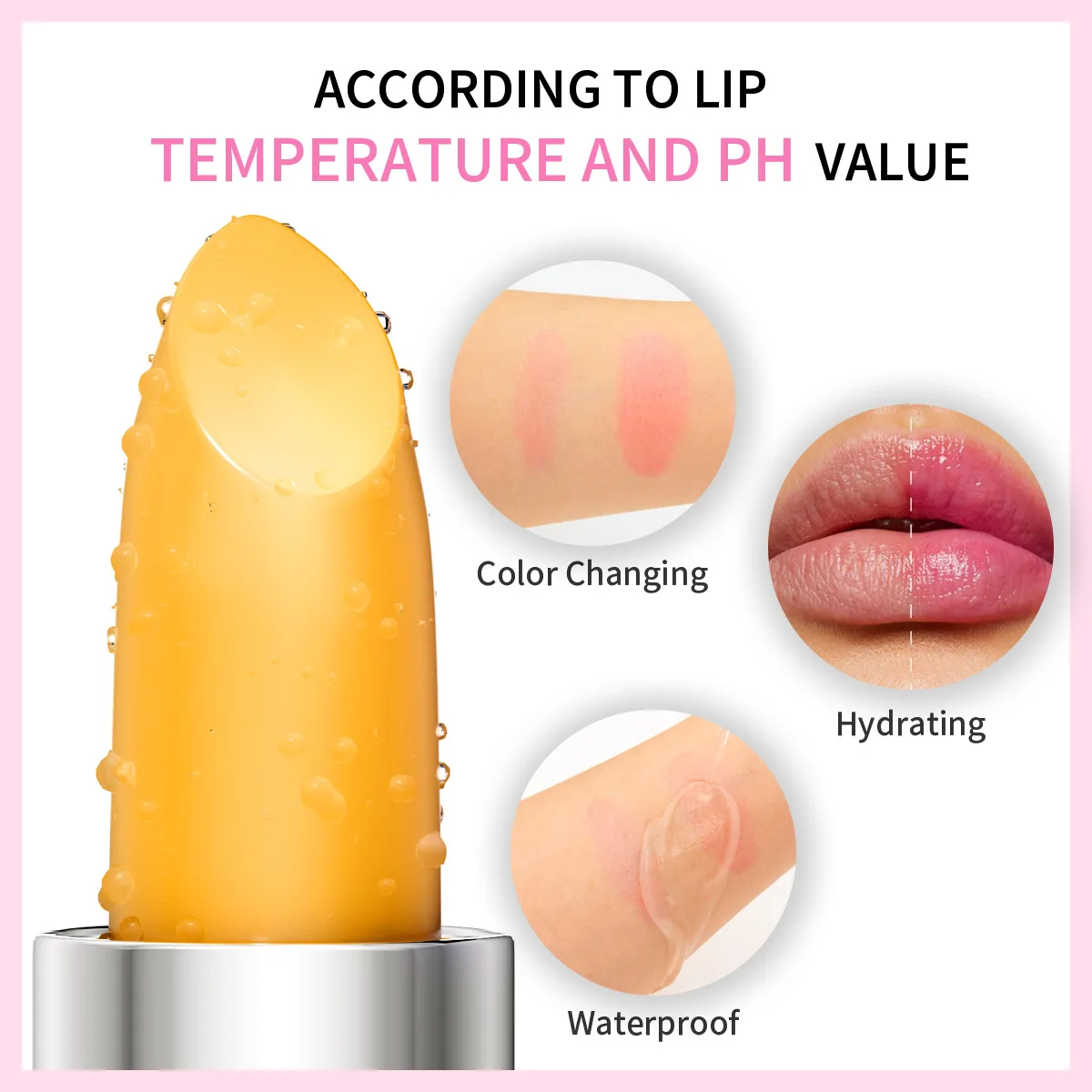 Custom Color Red Cherry Lip Balm Temperature Color Changing Hydrating Moisturizing Fall Winter New Lipstick for Every User