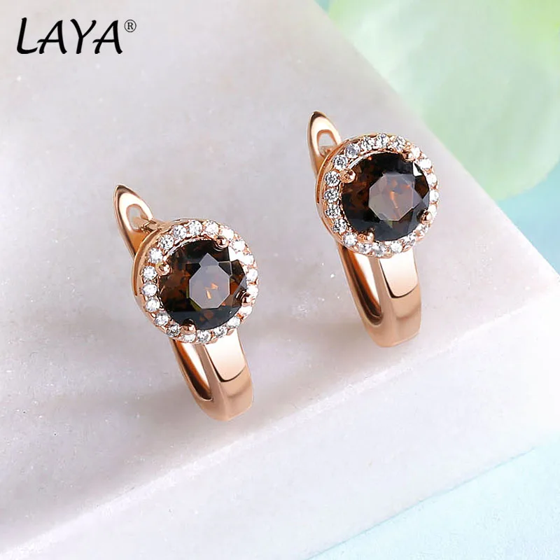 LAYA 100% 925 Sterling Silver Millennium Cut Vintage Gemstone Natural Citrine Earrings For Women Wedding Engagement Fine Jewelry