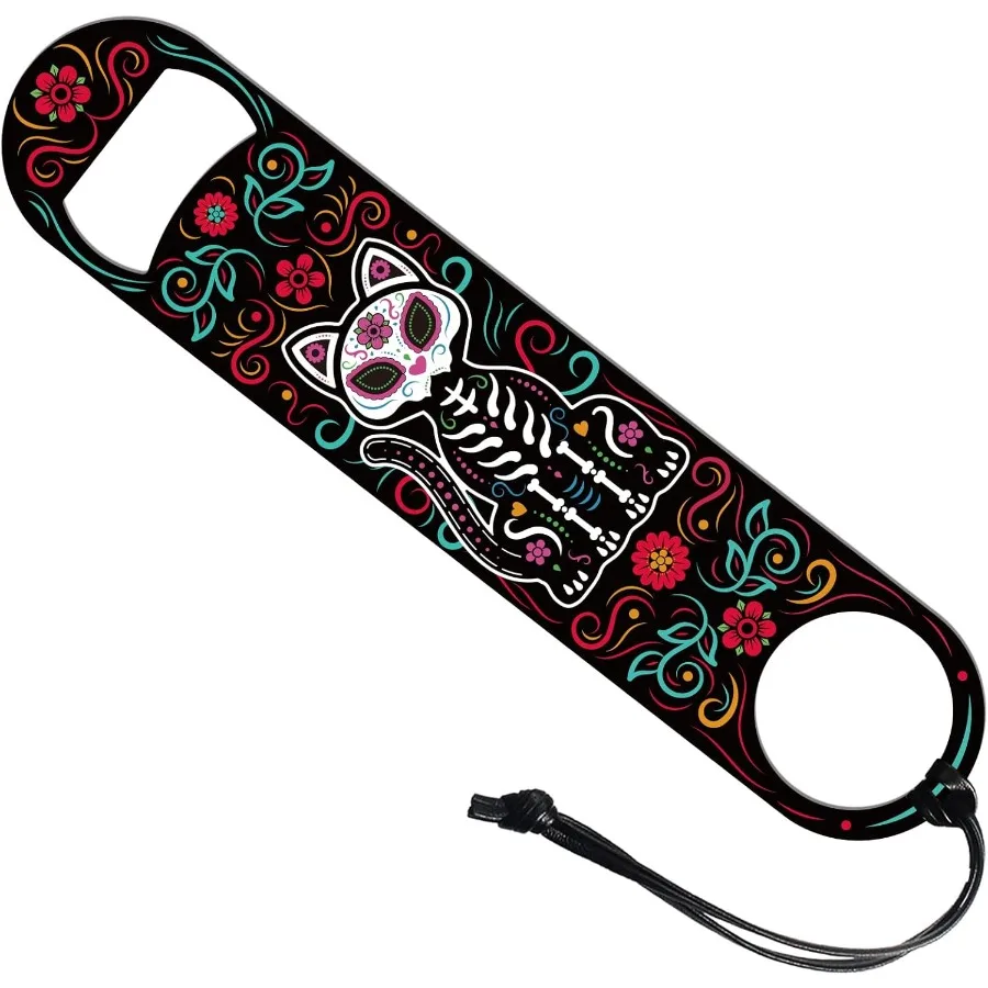 

Cat Skeleton Stainless Steel Bar Bottle Opener 7x1.5" Flat Bottle Opener Bar Key Gt for Home Kitchen Bar Restaurant Club