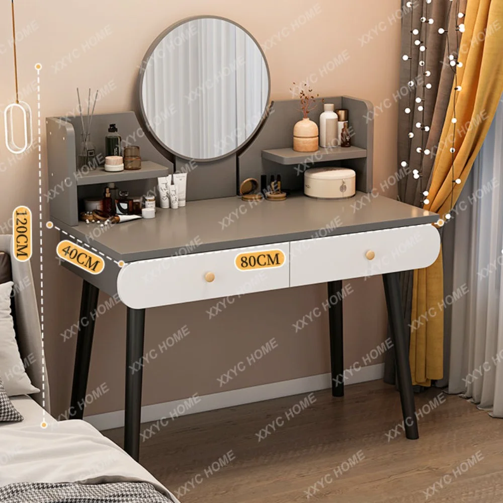 

Makeup Table Dressing Table Bedroom Modern Simple Small Apartment Desk Dresser Integrated Light Luxury Dressing Table