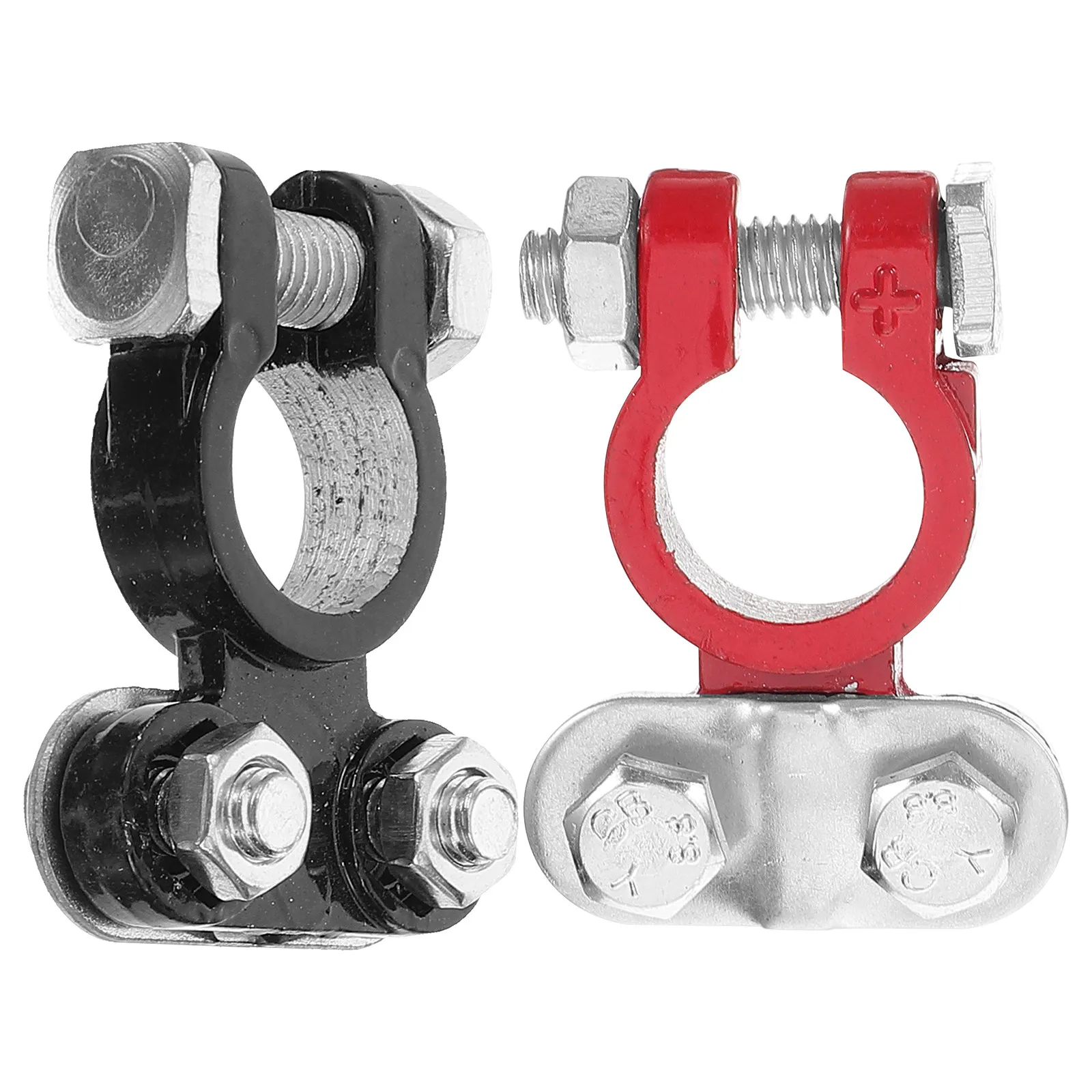 

1 пара клеммных зажимов для аккумулятора из алюминиевого сплава, стабильные автомобильные зажимы для аккумулятора, быстросъемные коннекторы для автомобильных кабелей