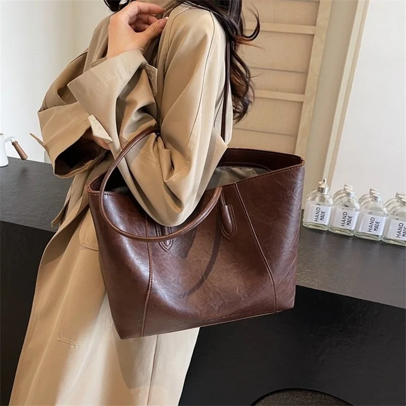 

2025 Fashion Women's PU Leather Shoulder Bag Convertible Handbag Two-Way Tote Purse Elegant Top Handle Bag for Work & Evening
